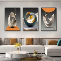 Impressions sur Toile Modernes Géométriques de Luxe Abstraites pour Salon Chambre, Tableau Mural avec Cadre en Alliage, Décoration Murale Moderne