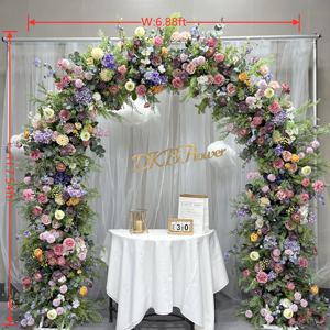 Arche de mariage artificielle en tissu d'usine DKB fleur rose rose pour la décoration de Noël - Product Image 2