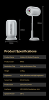 Portátil Mini Full Hd Android 11 Proyección Home Theater Smart 4K Wifi Proyector Película Smart BT Wi-Fi Proyector con soporte