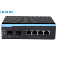 6 ports 4 + 2 ports InMax fabricant 9V 12V 24V 48V de convertisseur de médias de 4 ports convertisseur de média pour réseau pof convertisseur de médias