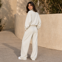Ensemble de survêtement pour femme en molleton de coton de luxe, respirant, brodé, motif lettres streetwear, décontracté, double fermeture éclair
