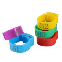 100 pièces/sac Anneaux de pied de poulet réglables ID 2~2,4 cm Numéro 001~100 Anneaux de pied flexibles rétractables pour volailles