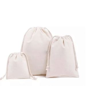Sac fourre-tout en toile écologique en gros avec cordon de serrage en coton, motif logo, polyvalent pour le shopping, les cadeaux, la promotion, recyclable - Product Image 4