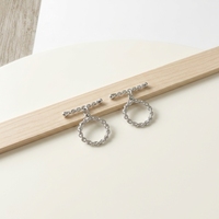 Fermoirs à bascule circulaires tressés fins en laiton rhodié pour la fabrication de bijoux faits main, bracelets et colliers DIY