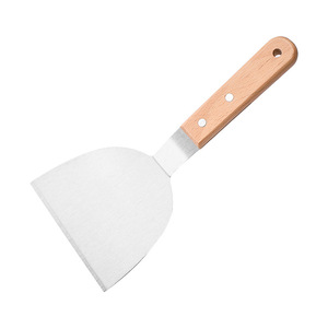 Beechwood Handle Stainless Steel BBQ Spatula Heat Resistant Grill Cooking Tool - Product Image 1