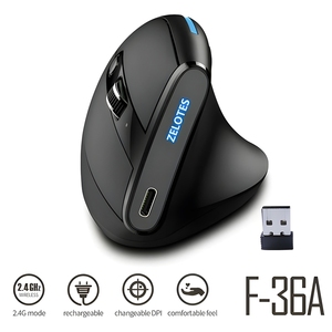 Nuevo Ratón Vertical Ergonómico Inalámbrico F-36A 2.4G, 3 DPI Ajustables, <span class=keywords><strong>Recargable</strong></span>, Retroiluminación LED, Ratón Óptico de Oficina para Computadora Portátil y PC - Product Image 1