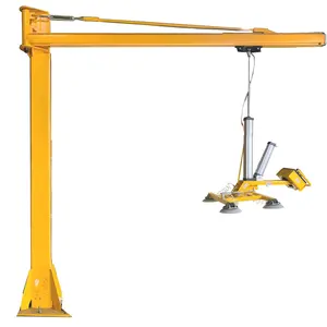 Manufacture Floor Mounted Jib Crane Sewing Jib Crane With Vacuum Lifter With 4 Cups