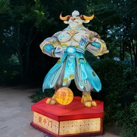 Zigong Fener Fabrikası Özel Wuxia Tarzı Zodyak Geleneksel İpek Fenerler Parklar, Manzaralı Yerler ve Festivaller için Su Geçirmez LED Dekor