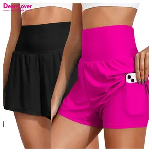 Dear-Lover New Arrival Bikini Bottom Pocketed Wide Waistband Solid Color High Waisted Women Swimming Shorts