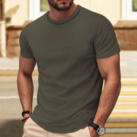 Nouveau T-shirt d'été 2026 pour homme, couleur unie, col ras du cou, manches courtes, haute qualité, respirant, très élastique, décontracté, sport, design vierge