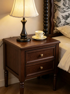 Traditional Upholstered Wooden <b>Bed</b> Frame Queen Size Fabric Headboard <b>Storage</b> <b>Bed</b> with Toile Pattern Mahogany Finish - Product Image 6