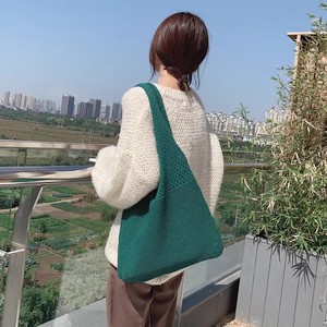 กระเป๋าถือสตรีแฟชั่นฤดูหนาว/ฤดูใบไม้ผลิ/ทุกฤดู  งานถักโครเชต์ปักลาย  แบบเปิดปิด  พกพาสะดวก  บุโพลีเอสเตอร์  เหมาะสำหรับเดินทางและไปเที่ยวชายหาด - Product Image 1