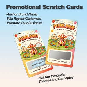 Full Color Digital Printing Custom Board Business Scratch Off <b>Cards</b> Gift <b>Cards</b> for Amusement Park Promotion - Product Image 3