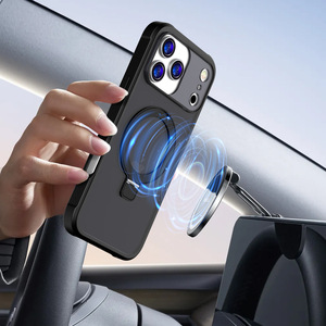 Coque de téléphone en silicone magnétique avec support adhésif pour <span class=keywords><strong>iPhone</strong></span> 17 Pro Max, protection intégrale de l'appareil photo - Product Image 2