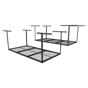 Étagère murale de suspension aérienne en métal, noir, utilitaire industriel, pour montage au <span class=keywords><strong>plafond</strong></span>, système de racage, au <span class=keywords><strong>plafond</strong></span>, pour <span class=keywords><strong>Garage</strong></span>, 1 pièce - Product Image 1