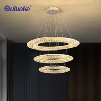 Lustre rond en cristal de luxe de lumières pendantes de décor à la maison d'hôtel de salon économiseur d'énergie