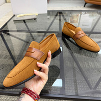 Nouveauté : Mocassins Penny en daim de vache véritable pour hommes, style vintage Old Money, chaussures décontractées pour affaires