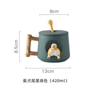 Taza de Cerámica Creativa Pintada a Mano en 3D, 420 ml, Taza de Café con Diseño de Perro, Taza de Agua de Cerámica con Dibujos Animados - Product Image 6