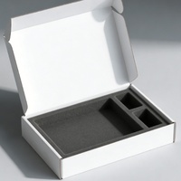 Boîtes d'expédition en carton ondulé blanc personnalisées avec insert en mousse pour ordinateur portable et appareils électroniques, boîte d'emballage protectrice, boîte pliante en kraft