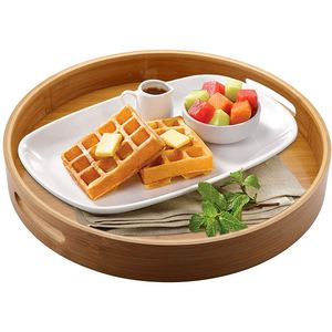 Plateau de service en bambou avec poignées, plateau à thé, plateau de service - Product Image 5