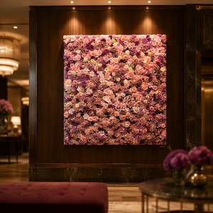 Multicolor สีชมพูประดิษฐ์ Wall Decor ดอกไม้ไฮเดรนเยีย <span class=keywords><strong>Eustoma</strong></span> Rose งานแต่งงานฉากโรงแรมร้านอาหารบริษัท Beauty Salon Design - Product Image 3