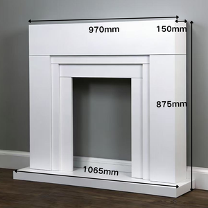 Set Completo di Caminetto Elettrico <span class=keywords><strong>Moderno</strong></span> Bianco su Misura per Soggiorni nelle Case del Regno Unito - Product Image 3