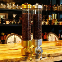 Accessoires pour expresso, distributeur mural de céréales en plastique et verre de 1800 g pour aliments secs, bonbons, grains de café, flocons d'avoine, noix, céréales