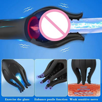 3-in-1 USB-Aufladbarer 10-Frequenz-Vibrations-Silikon-Penis-Trainer Massagegerät Masturbationshilfe Männer-Sexspielzeug