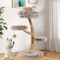 Arbre à chat personnalisé et durable, tour en bois pour chat, condo de luxe pour animaux de compagnie, cadeau idéal pour les amoureux des animaux, poteaux d'escalade et de grattage en bois naturel pour chatons