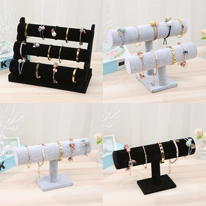 Three Layer Velvet <b>Bracelet</b> Display Rack For Jewelry Watch Hair Tie Storage Organizer Stand - Product Image 2
