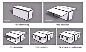 Casa Contenedor Plegable Prefabricada Moderna para Oficina de Construcción Residencial, Panel Sándwich, Instalación Rápida - Product Image 2