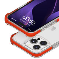 Coque de téléphone transparente KINGSOUL de luxe 2 mm TPU+PC pour 15 Pro Max avec support magnétique, artisanat époxy, bordure souple épaissie
