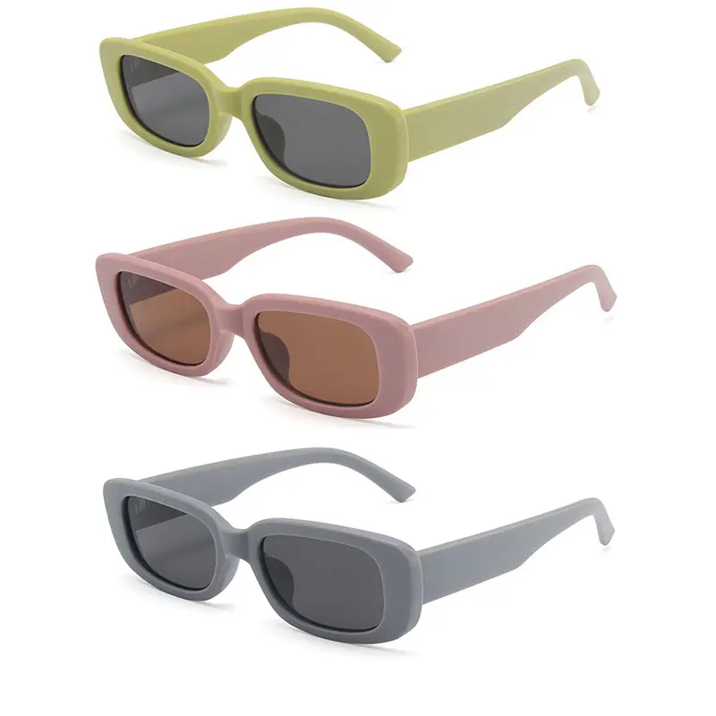 2022 Rectangle Sunglasses for Women Retro Driving Glasses 90s Vintage Fashion Narrow Square Frame UV400 Protection 50 colors
