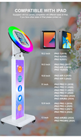 Cabina de Fotos Instantánea con Impresión, Precio de Fábrica 2026, Compatible con iPad de 10.2-13 Pulgadas, Personalización de Logotipo Gratuita, Anillo de Luz RGB, Máquina de Fotomatón para iPad