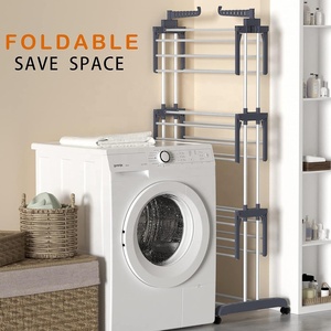 प्रचार नए आगमन प्रीमियम घूर्णन विंडप्रूफ स्टेनलेस स्टील अंडरवियर पोर्टेबल फोल्डेबल ट्राइपोड कपड़े सुखाने रैक रैक - Product Image 4