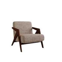 Fauteuil simple Richard de style nordique, chaise longue rayée rétro pour salon, confortable et luxueuse, ergonomique avec pieds en bois pour villa