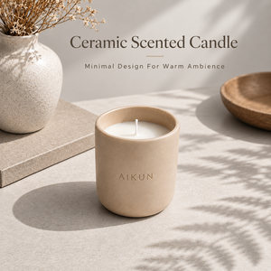 AIKUN Vente en gros Commande en gros Emballage personnalisé avec logo Bougie parfumée en céramique moderne avec parfum de qualité supérieure Décoration d'intérieur et cadeau - Product Image 2