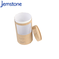 Boîte d'emballage cylindrique en carton kraft écologique jetable personnalisée avec fenêtre transparente en PVC pour vêtements et thé