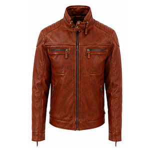 OEM Latest Style Custom Men <b>Leather</b> <b>Jacket</b> <b>Long</b> Sleeve Lightweight High Quality Multiple Color Men <b>Leather</b> <b>Jackets</b> - Product Image 3