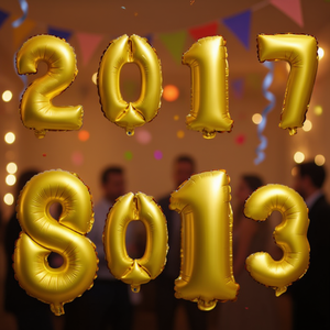 Globos de Número Metalizados para Decoración de Ramadán, Impresión Digital en 4 Colores, Uso para Adultos - Product Image 2