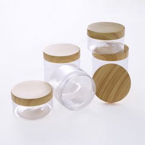 Frasco Hermético de 200 ml, Frasco de Plástico con Aspecto de Madera, Caja Transparente Vacía para Mascotas, Frasco para Cosméticos - Product Image 6