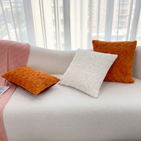 Haute qualité lapin fourrure jeter taie d'oreiller velours taie d'oreiller couleur unie oreillers housses de coussin pour le salon