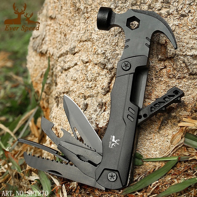 Multi-Function Stainless Steel Pocket Multitool Hammer Pliers with Screwdriver Saw for Outdoor Survival Camping Knives Tools