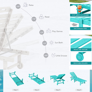 Calidad superior personalizado HDPE piscina lado resistencia a la intemperie impermeable conveniente Silla de Salón al aire libre - Product Image 5