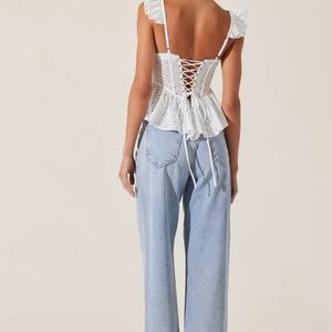 Chaleco de Encaje Jacquard Estilo Pastoral para Mujer, Tacto Romántico, Ropa Personalizada para Mujer, Tops Cortos para Mujer - Product Image 6