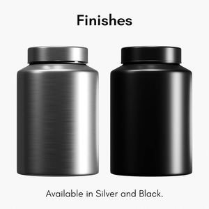 Pot de stockage en plastique noir à large ouverture avec bouchon à vis pour protéines en poudre de fitness et gain musculaire, 1L, 3L, 5L, 7L, 10L, avec tamis - Product Image 2
