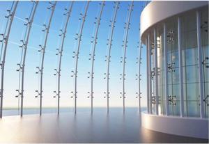 Hệ Thống Tường Rèm Cửa Kính Lắp Ghép Hình Nhện Tráng Men Hai Lớp Trong Suốt - Product Image 2