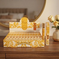 Coffret de parfum pour elle, flacon en verre fin, bouchon doré, liquide jaune, boîte décorative, Desert Sunset Palm Everlasting