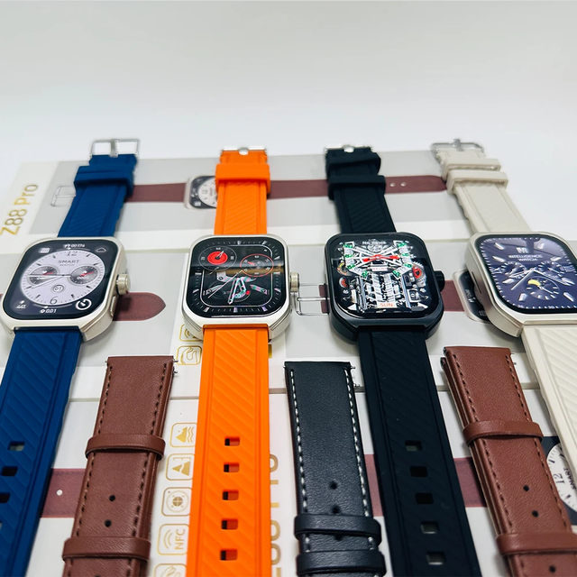 2.1 Inch Screen Z88 Pro Smartwatch With 2 Straps Gesture Touch Control Support Function NFC/GPS Track/Compass BT Call