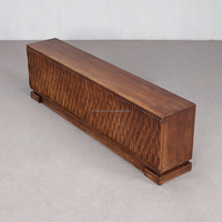Fabricant de meubles sur mesure, meuble de rangement minimaliste, écologique, fait main, avec porte cannelée, console de rangement, support TV pour téléviseurs de 65 pouces et plus
